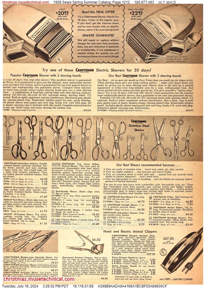 1956 Sears Spring Summer Catalog, Page 1212