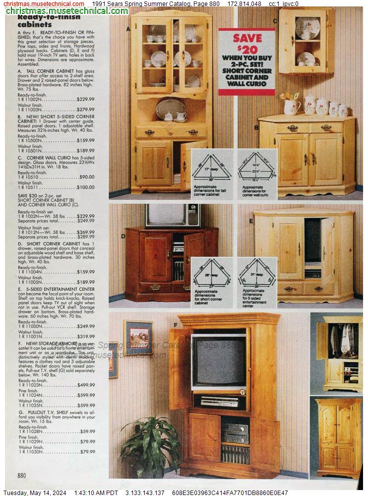 1991 Sears Spring Summer Catalog, Page 880