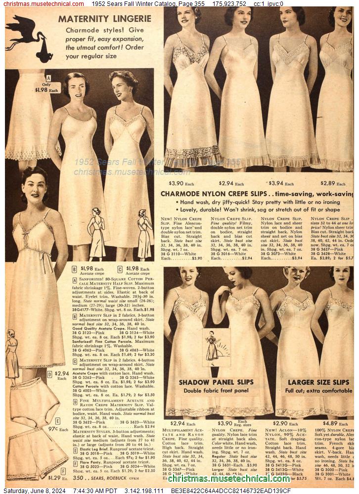 1952 Sears Fall Winter Catalog, Page 355