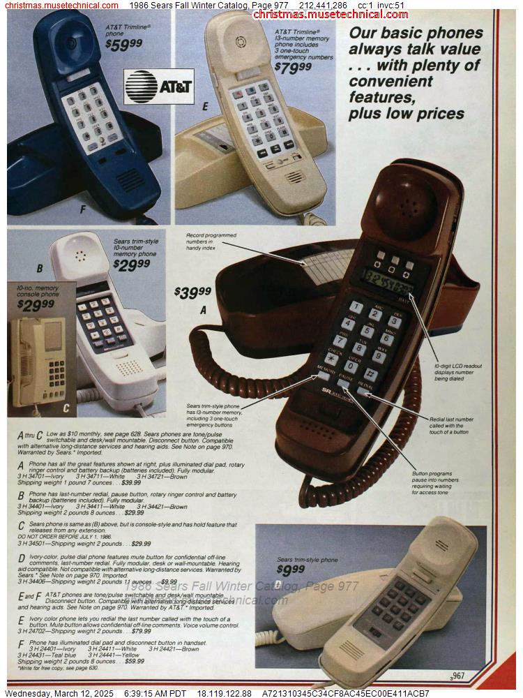 1986 Sears Fall Winter Catalog, Page 977