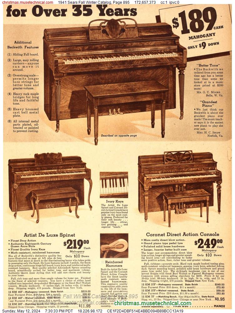 1941 Sears Fall Winter Catalog, Page 895