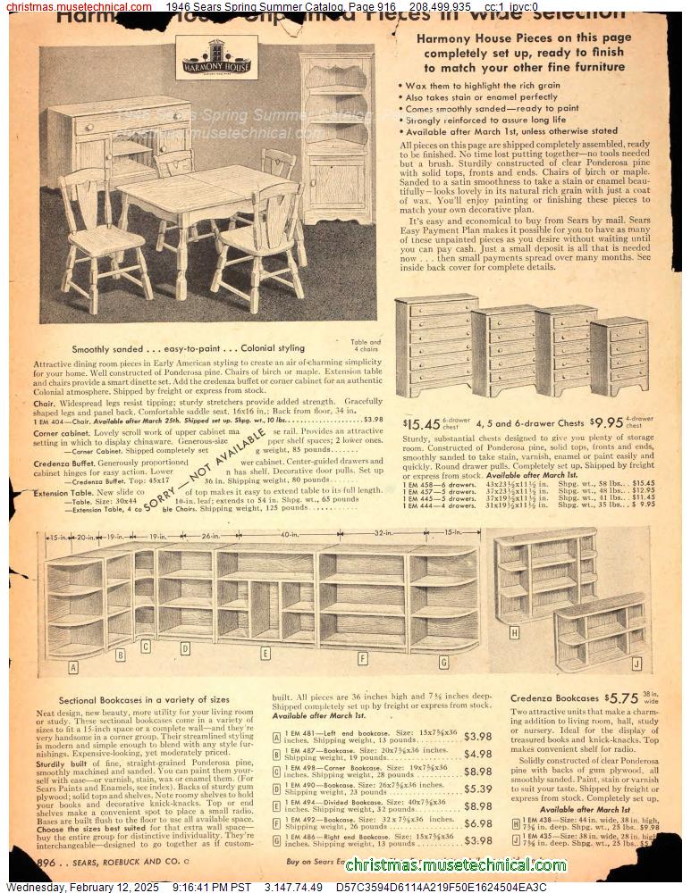 1946 Sears Spring Summer Catalog, Page 916