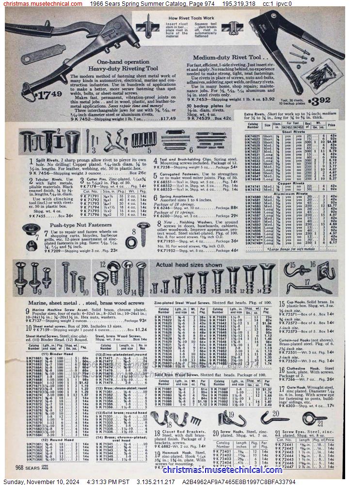 1966 Sears Spring Summer Catalog, Page 974