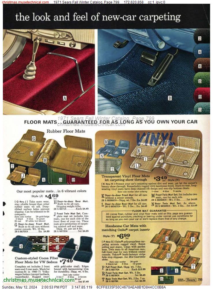 1971 Sears Fall Winter Catalog, Page 799