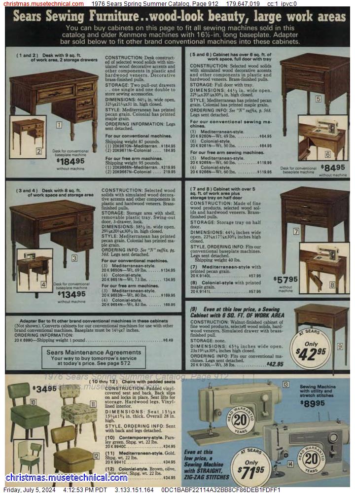 1976 Sears Spring Summer Catalog, Page 912