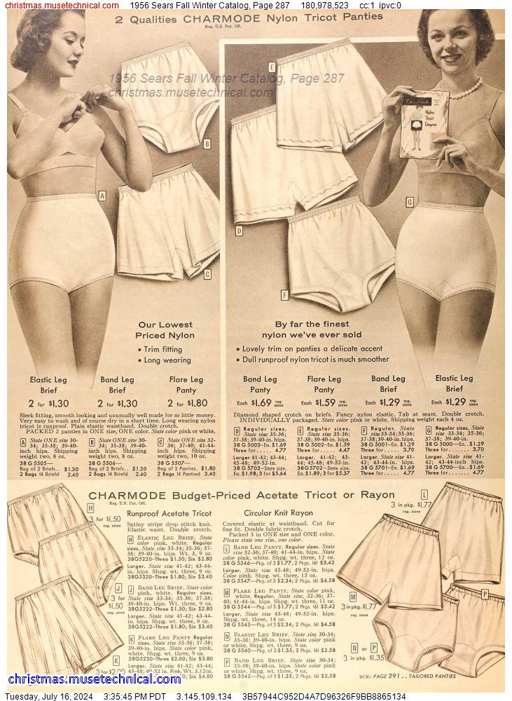 1956 Sears Fall Winter Catalog, Page 287