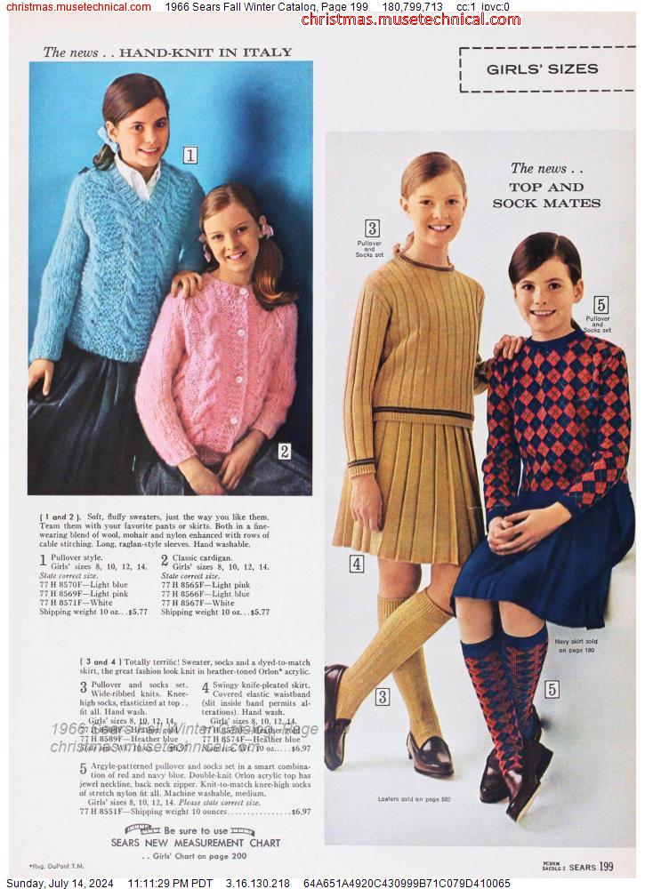 1966 Sears Fall Winter Catalog, Page 199