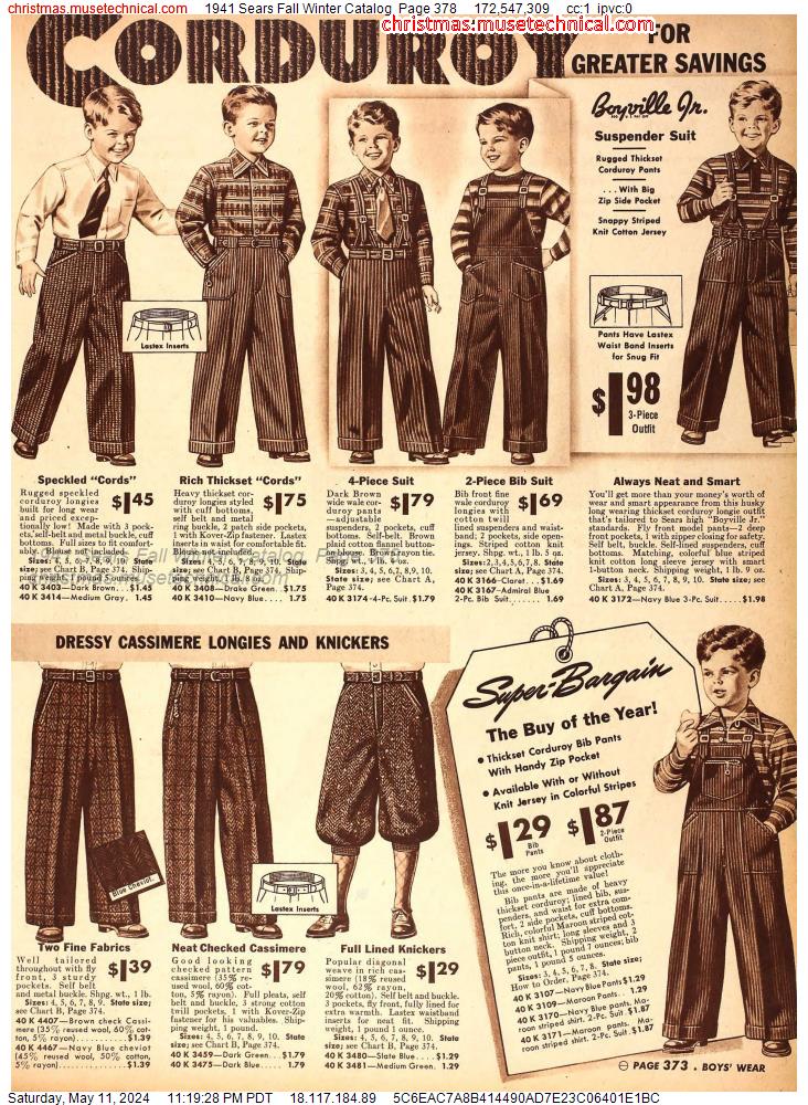 1941 Sears Fall Winter Catalog, Page 378