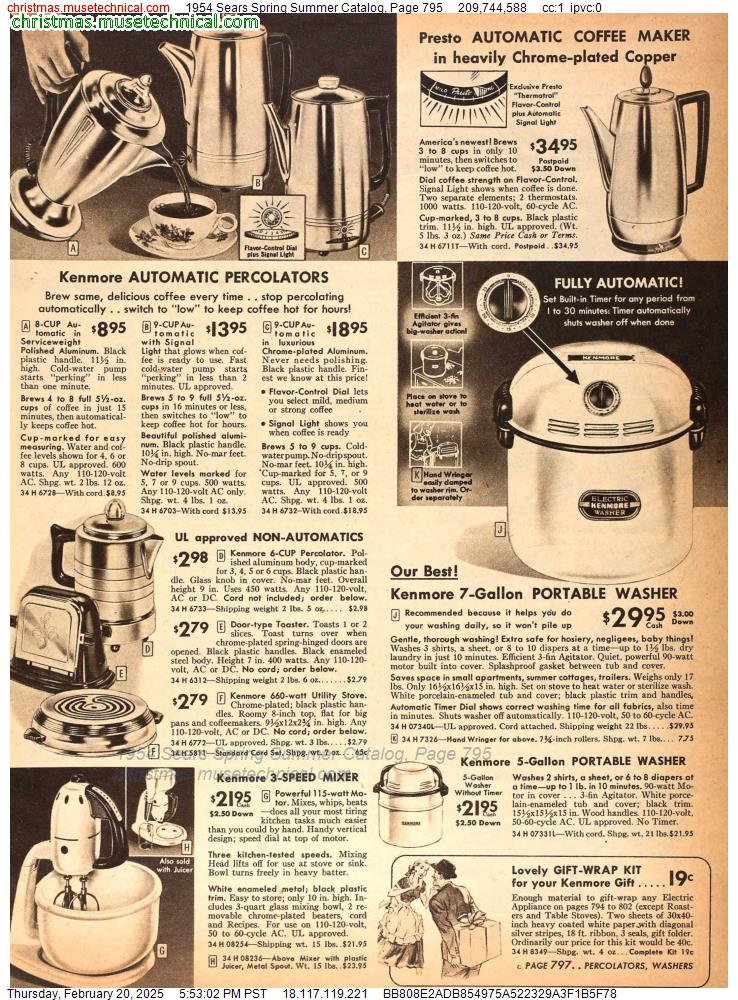 1954 Sears Spring Summer Catalog, Page 795