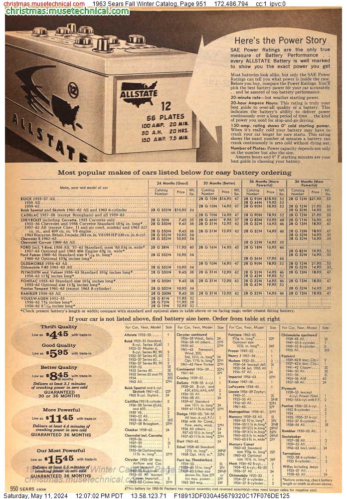 1963 Sears Fall Winter Catalog, Page 951