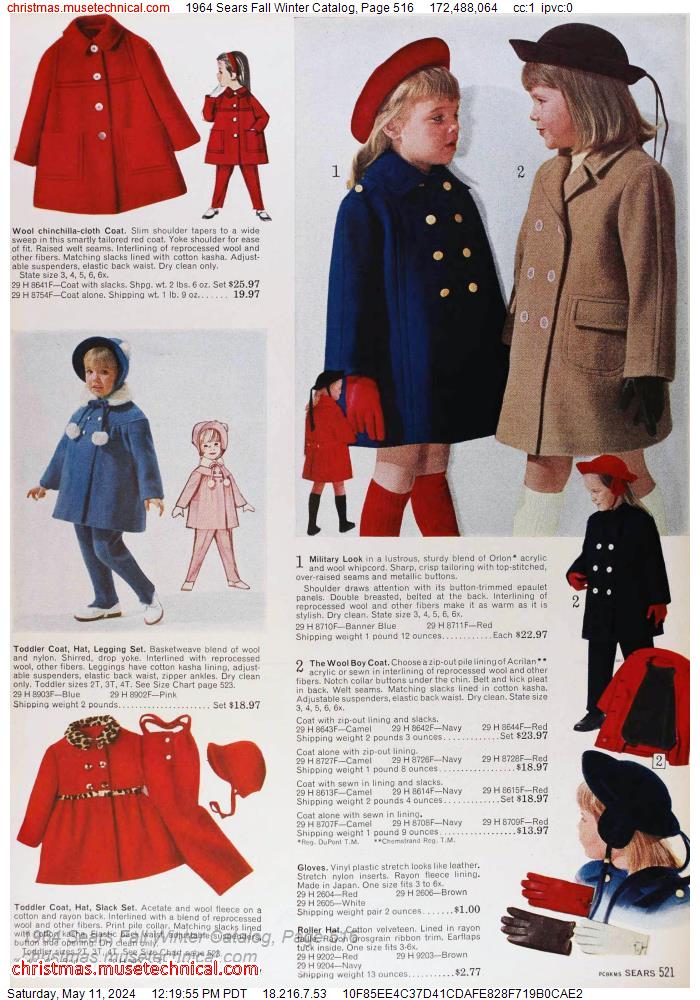 1964 Sears Fall Winter Catalog, Page 516