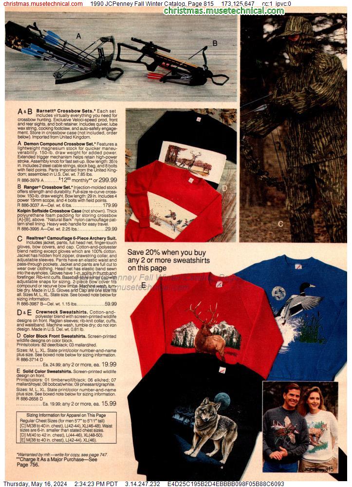 1990 JCPenney Fall Winter Catalog, Page 815