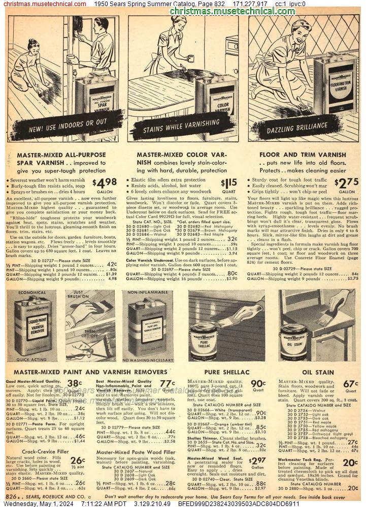 1950 Sears Spring Summer Catalog, Page 832