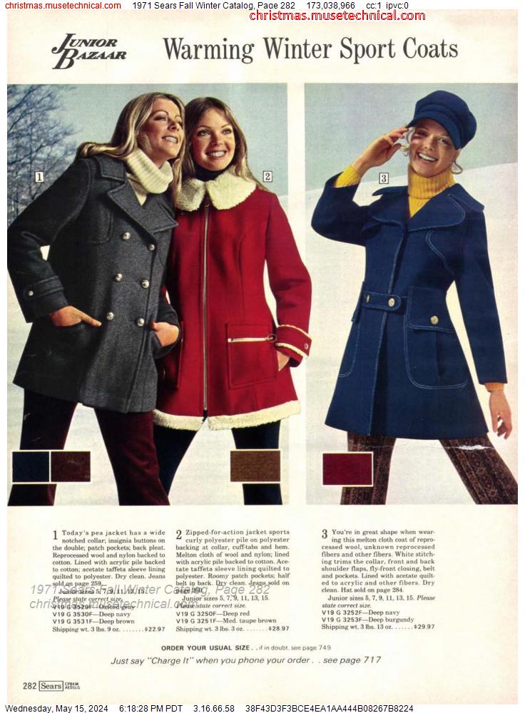 1971 Sears Fall Winter Catalog, Page 282
