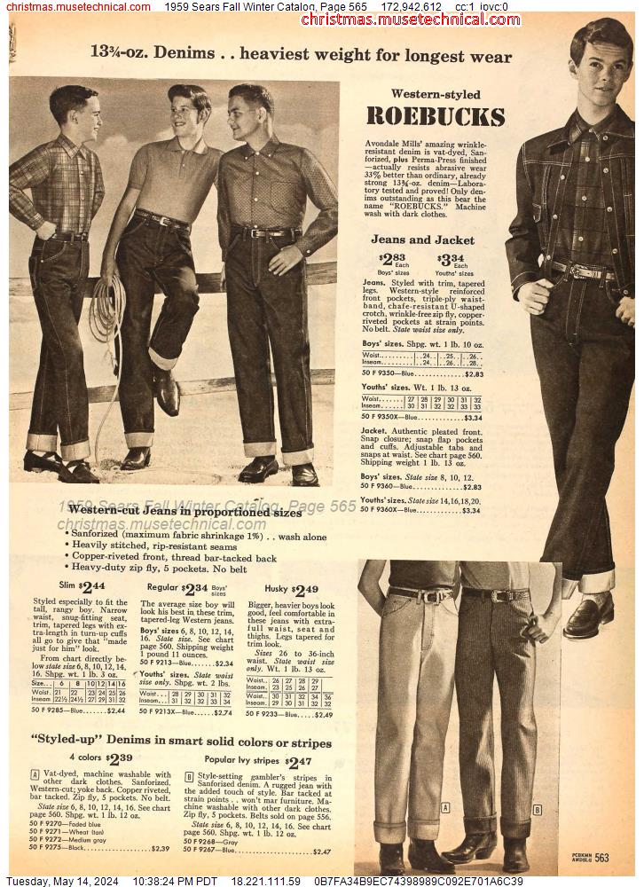 1959 Sears Fall Winter Catalog, Page 565