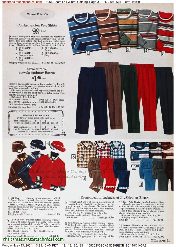 1966 Sears Fall Winter Catalog, Page 33