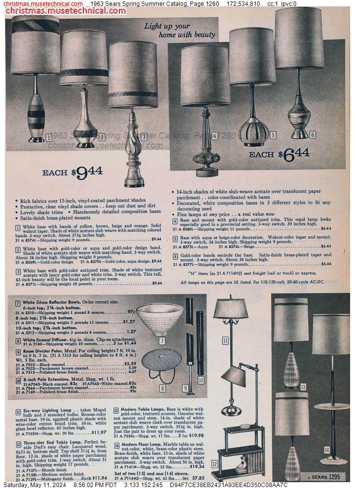 1963 Sears Spring Summer Catalog, Page 1260