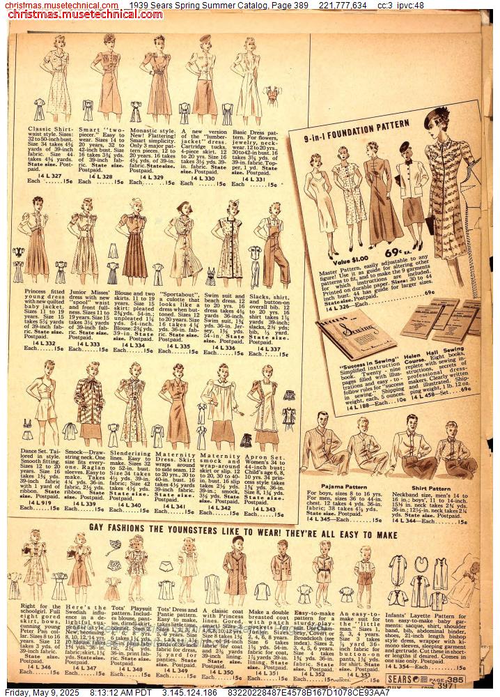 1939 Sears Spring Summer Catalog, Page 389
