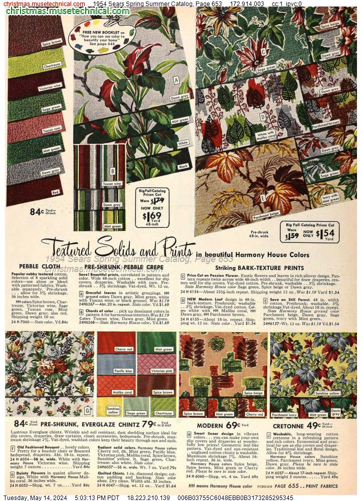 1954 Sears Spring Summer Catalog, Page 653