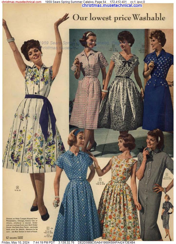 1959 Sears Spring Summer Catalog, Page 54