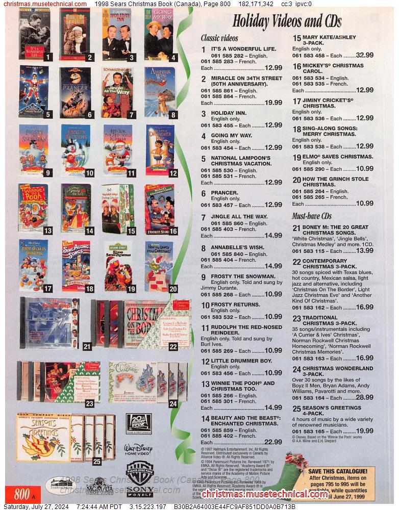 1998 Sears Christmas Book (Canada), Page 800