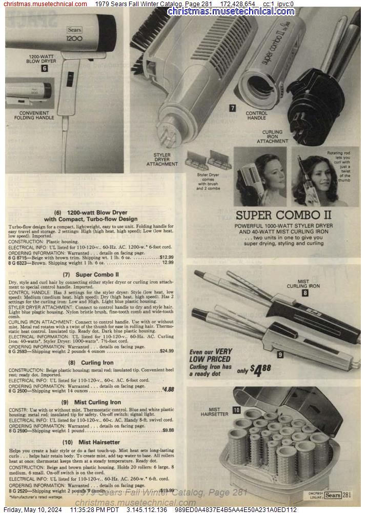 1979 Sears Fall Winter Catalog, Page 281