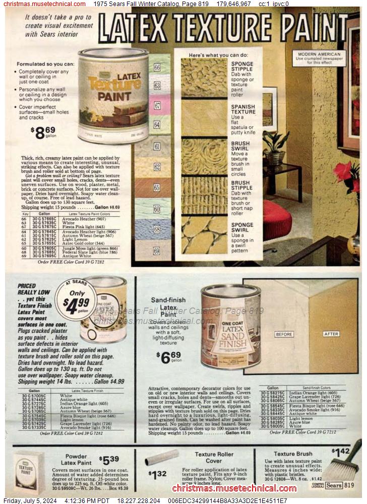 1975 Sears Fall Winter Catalog, Page 819