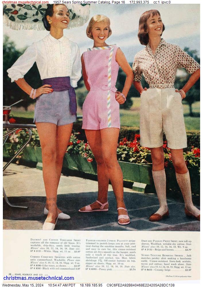 1957 Sears Spring Summer Catalog, Page 16