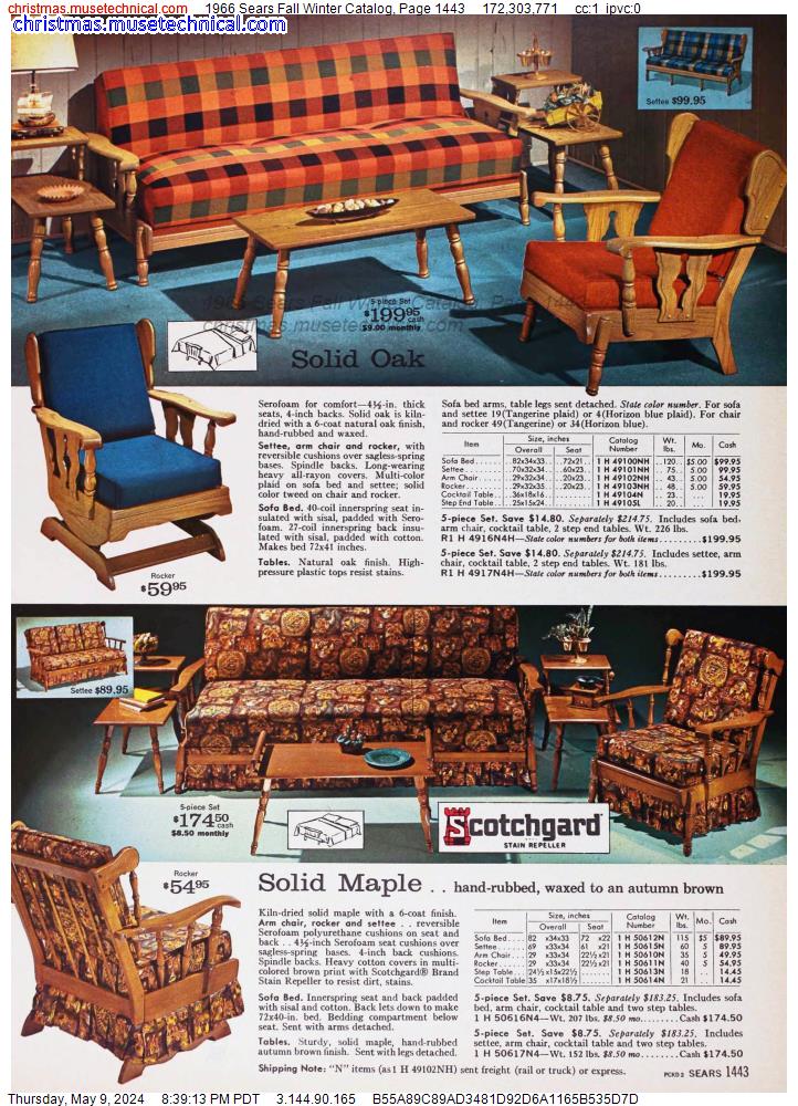 1966 Sears Fall Winter Catalog, Page 1443
