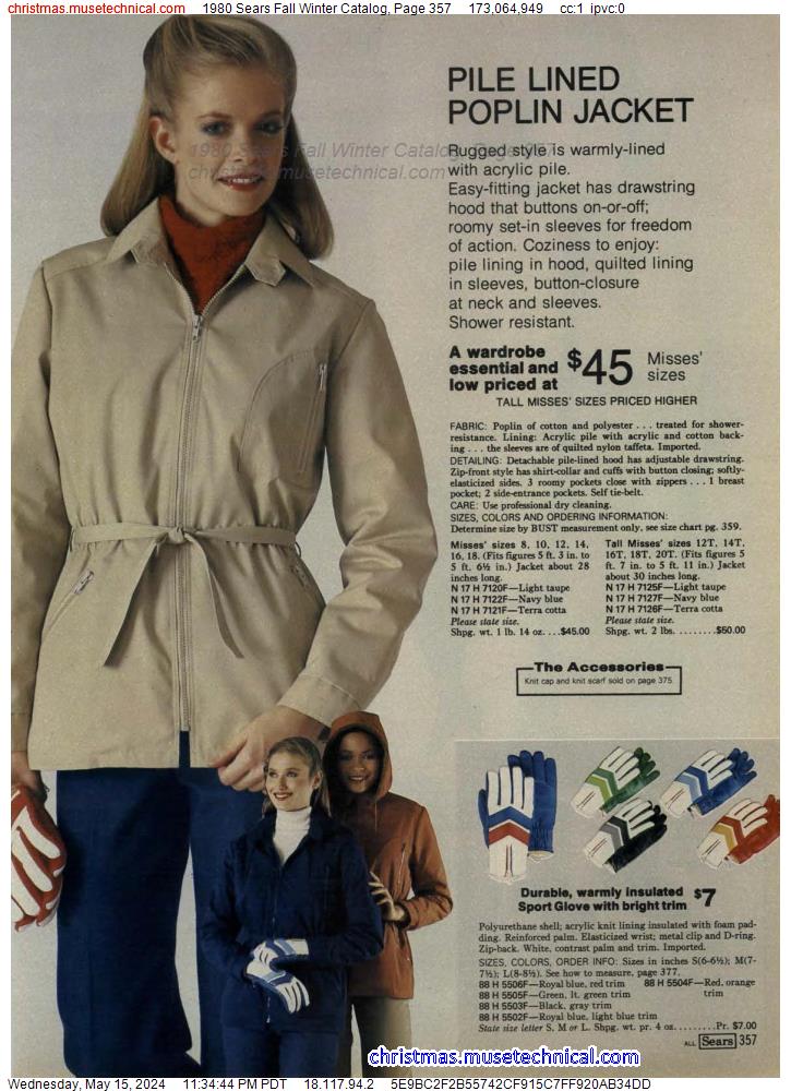 1980 Sears Fall Winter Catalog, Page 357