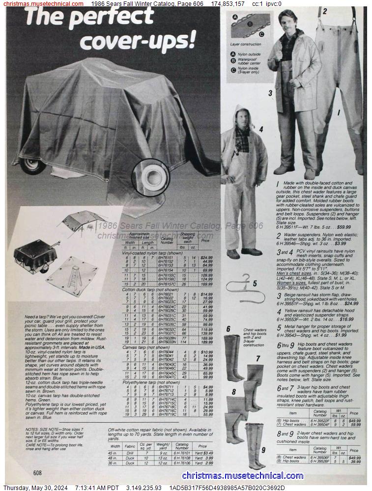 1986 Sears Fall Winter Catalog, Page 606