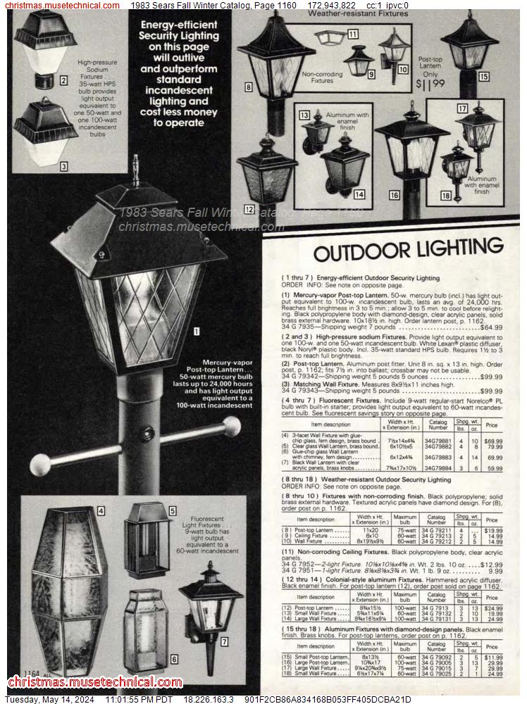1983 Sears Fall Winter Catalog, Page 1160