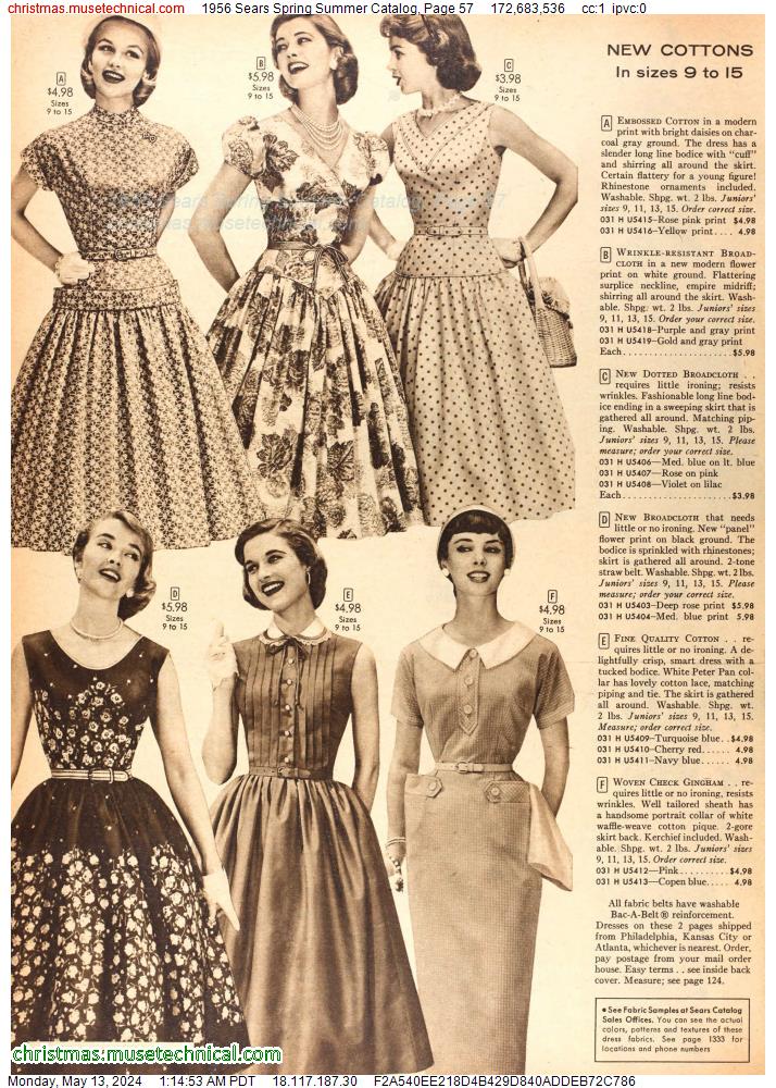 1956 Sears Spring Summer Catalog, Page 57