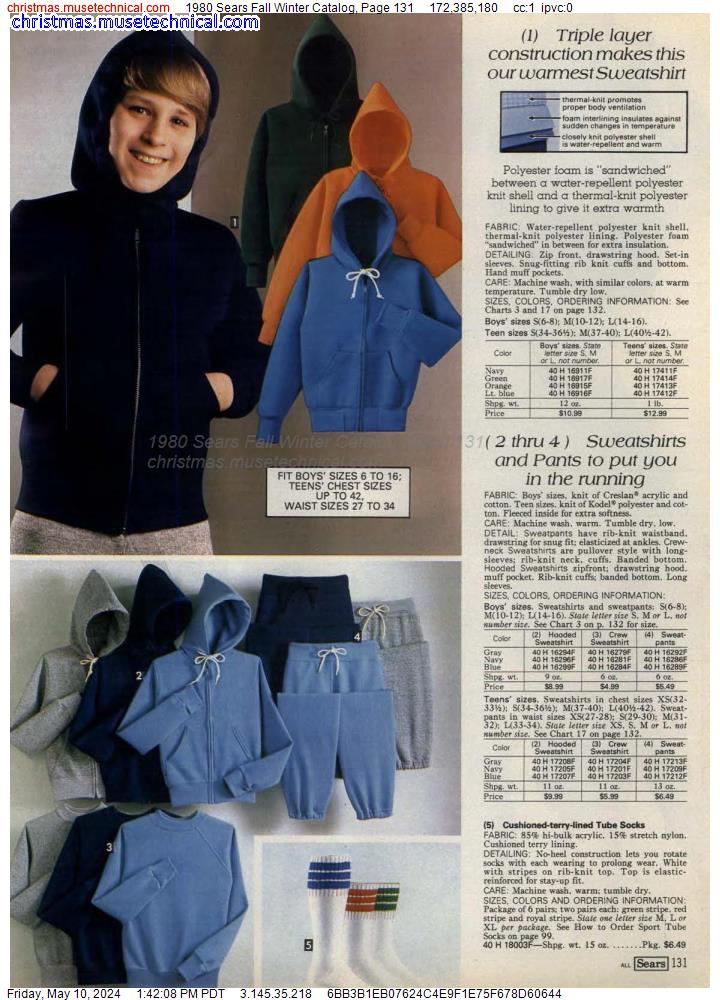 1980 Sears Fall Winter Catalog, Page 131