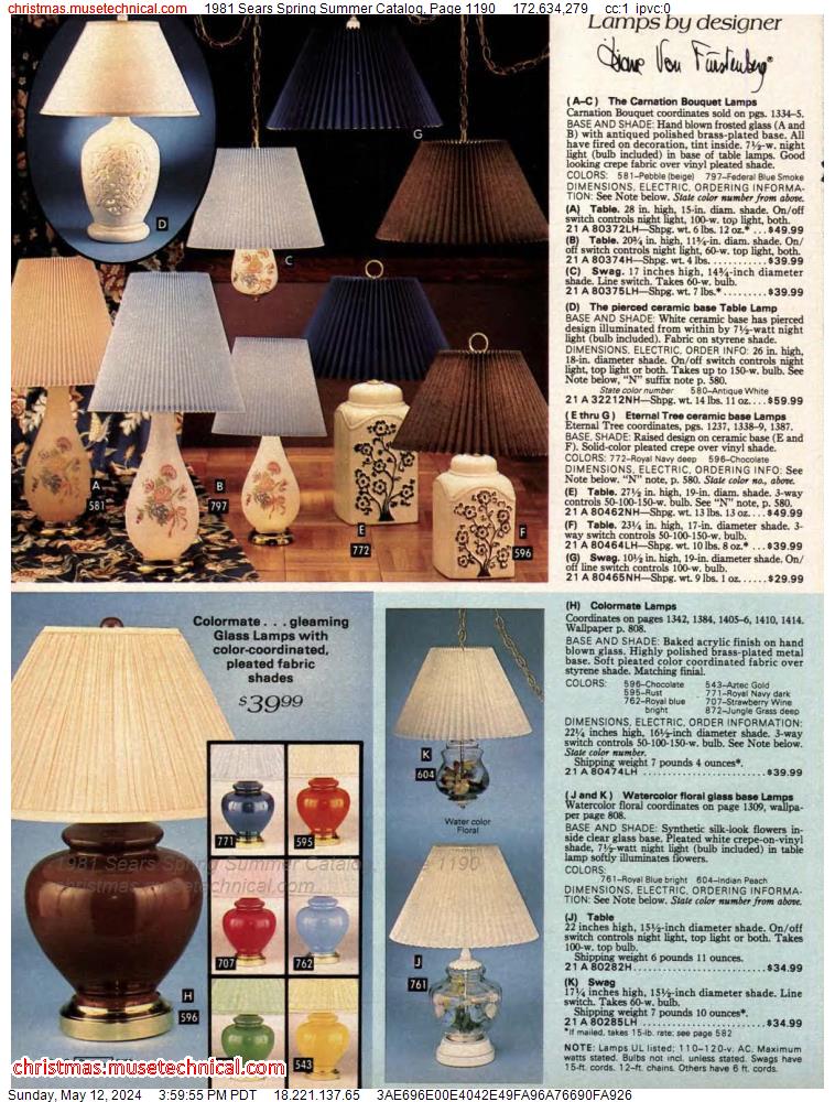 1981 Sears Spring Summer Catalog, Page 1190