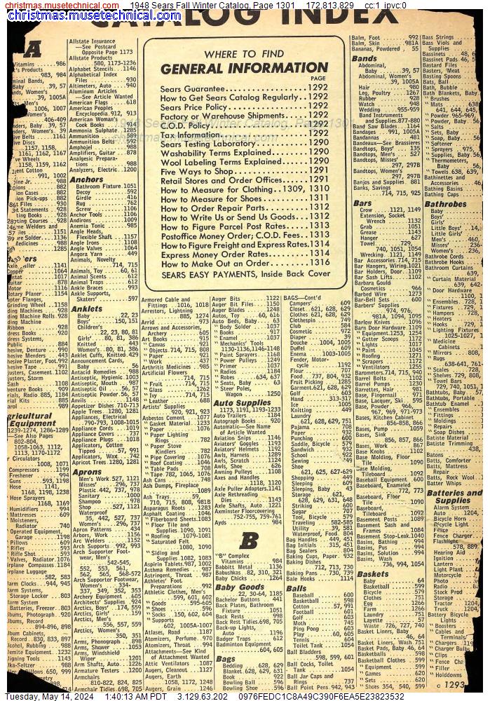 1948 Sears Fall Winter Catalog, Page 1301