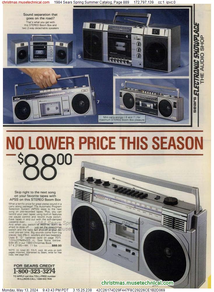 1984 Sears Spring Summer Catalog, Page 889