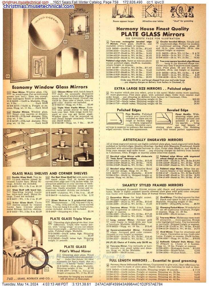 1951 Sears Fall Winter Catalog, Page 758