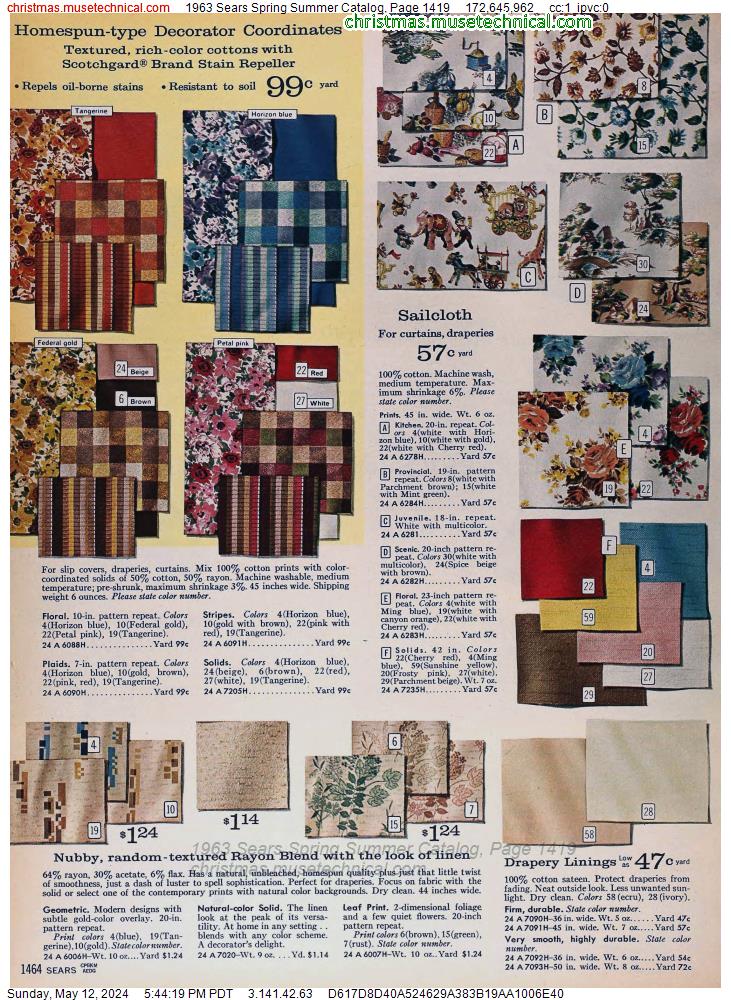 1963 Sears Spring Summer Catalog, Page 1419