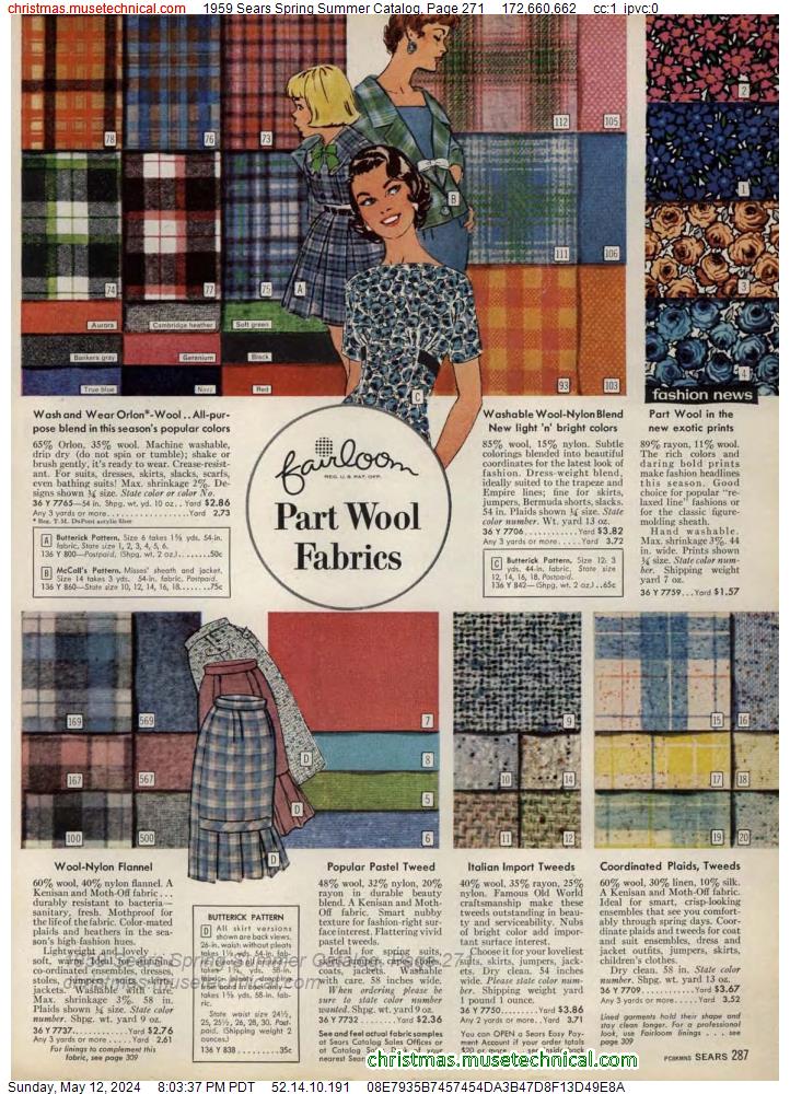 1959 Sears Spring Summer Catalog, Page 271