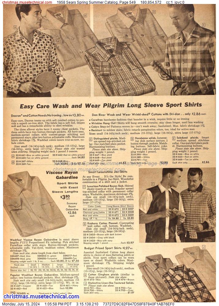 1958 Sears Spring Summer Catalog, Page 549