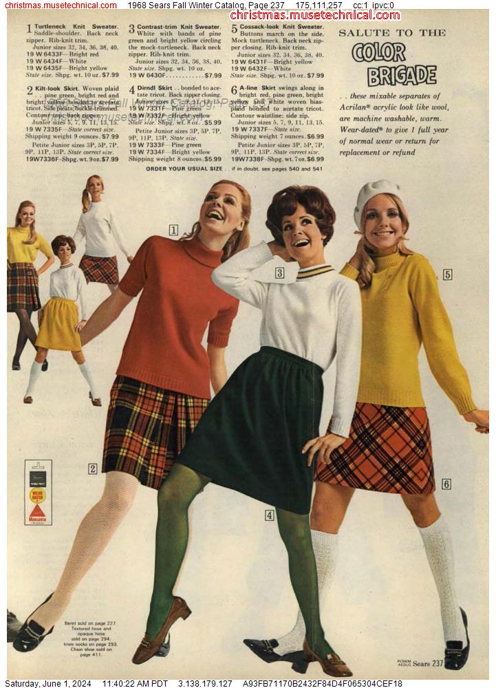 1968 Sears Fall Winter Catalog, Page 237
