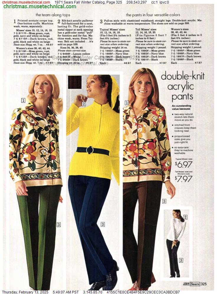 1971 Sears Fall Winter Catalog, Page 325