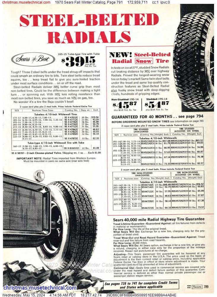 1970 Sears Fall Winter Catalog, Page 791