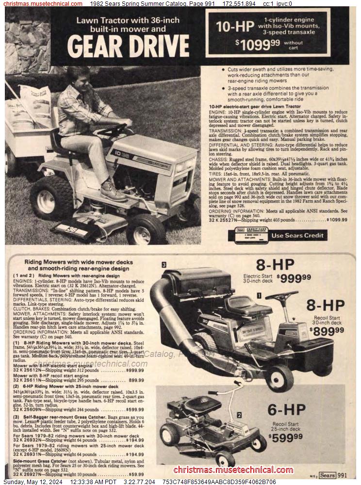 1982 Sears Spring Summer Catalog, Page 991