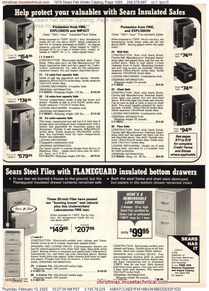 1976 Sears Fall Winter Catalog, Page 1080