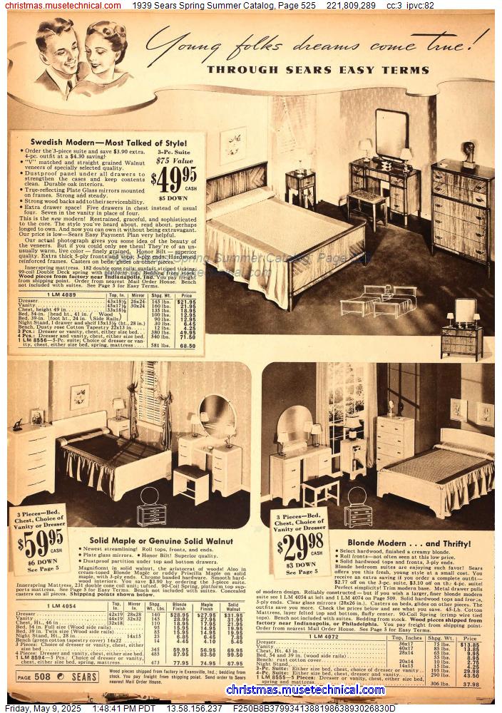 1939 Sears Spring Summer Catalog, Page 525