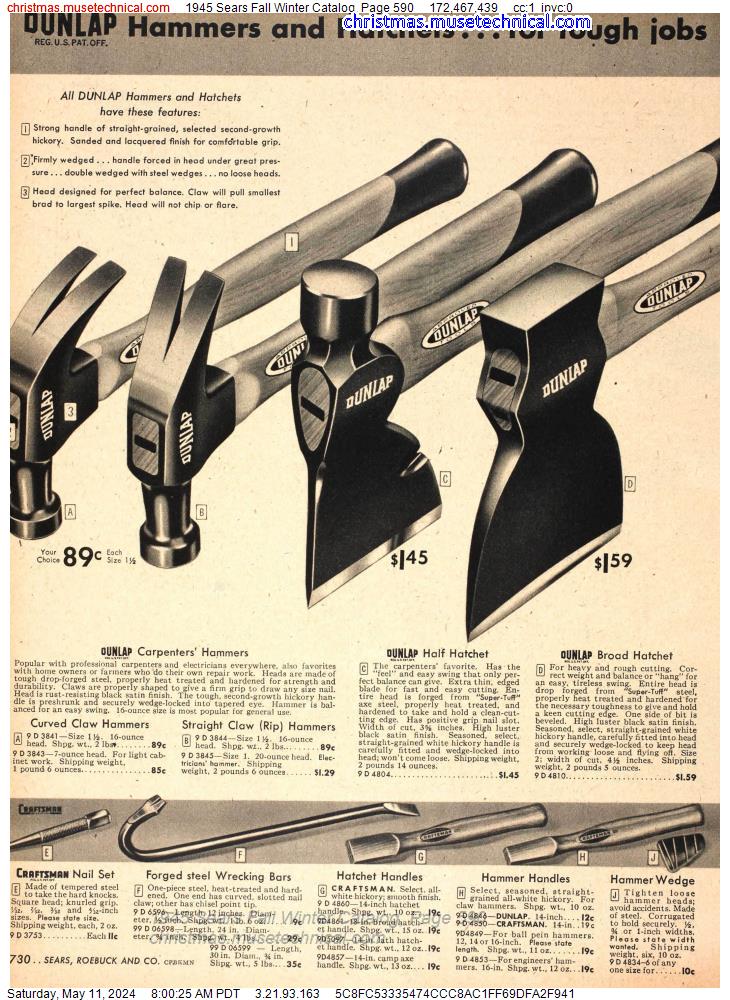 1945 Sears Fall Winter Catalog, Page 590