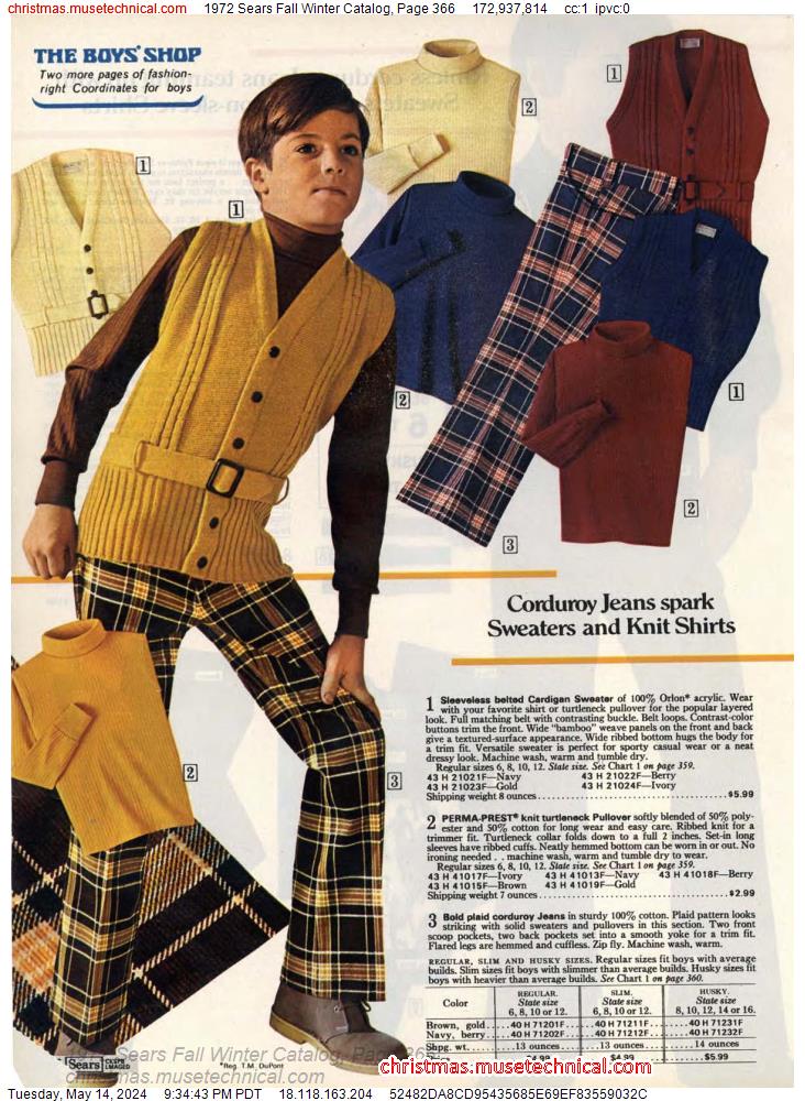 1972 Sears Fall Winter Catalog, Page 366