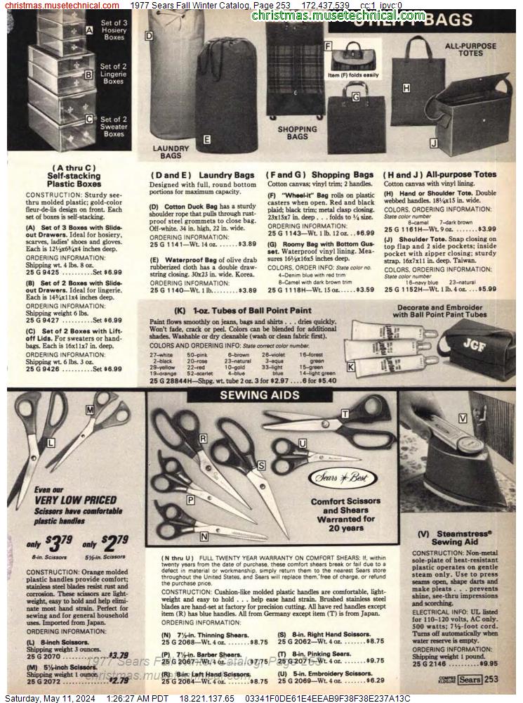 1977 Sears Fall Winter Catalog, Page 253